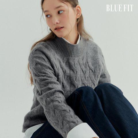 [롯데카드5%할인][런칭가 89,000원]블루핏 NEW 케이블 하프넥 니트 4종