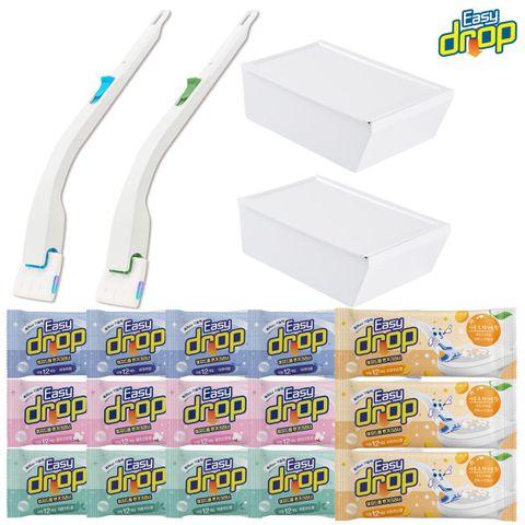 [카드 5%할인]이지드롭 시즌3 변기클리너 192회분 세트 (핸들2개,케이스2개,클리너 리필 15팩, 추가 12회분)