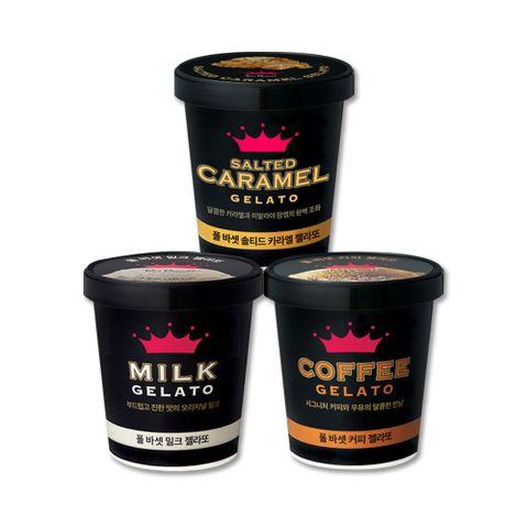 [삼성5%할인]폴바셋 젤라또 3종, 총 3통 (밀크+커피+카라멜, 각 474ml x 3) 파인트 아이스크림 (m)