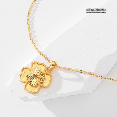 24K 볼륨 클로버 팬던트 목걸이 11.25g