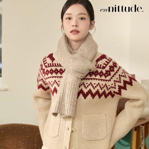 엔니튜드 울 블렌드 니트 숄 머플러