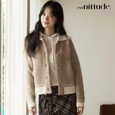 엔니튜드 25FW 울 블렌드 니트 부클점퍼